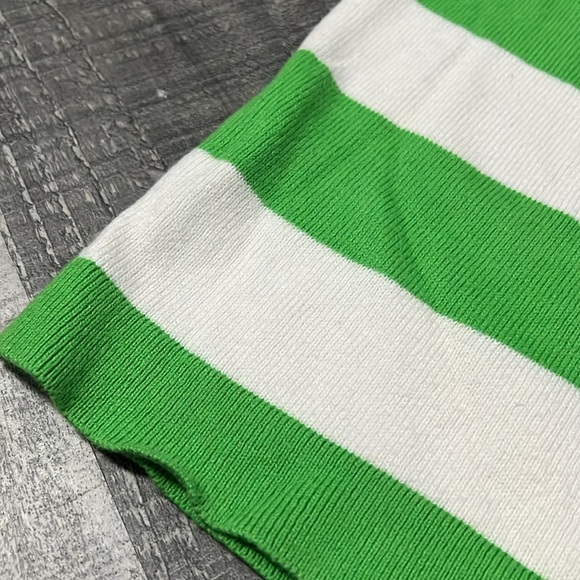 Gap Crewneck Chunky Green & White Stripe Sweater Women’s Size XS Stretch - Picture 5 of 11
